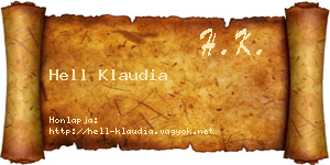 Hell Klaudia névjegykártya