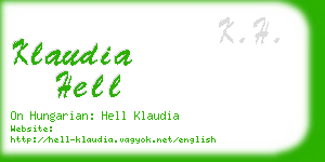 klaudia hell business card